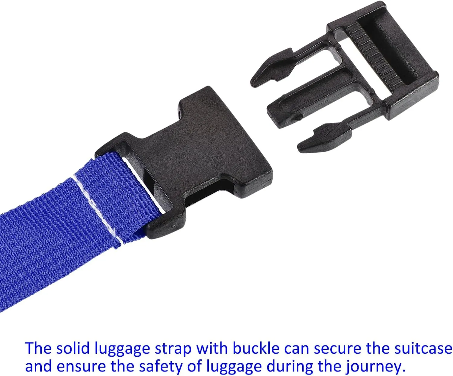 1 Pack Luggage Straps- Travel Baggage Accessories Adjustable Suitcase Belt with Quick Release Buckle, Apply to Travel (2 Meters, Blue)