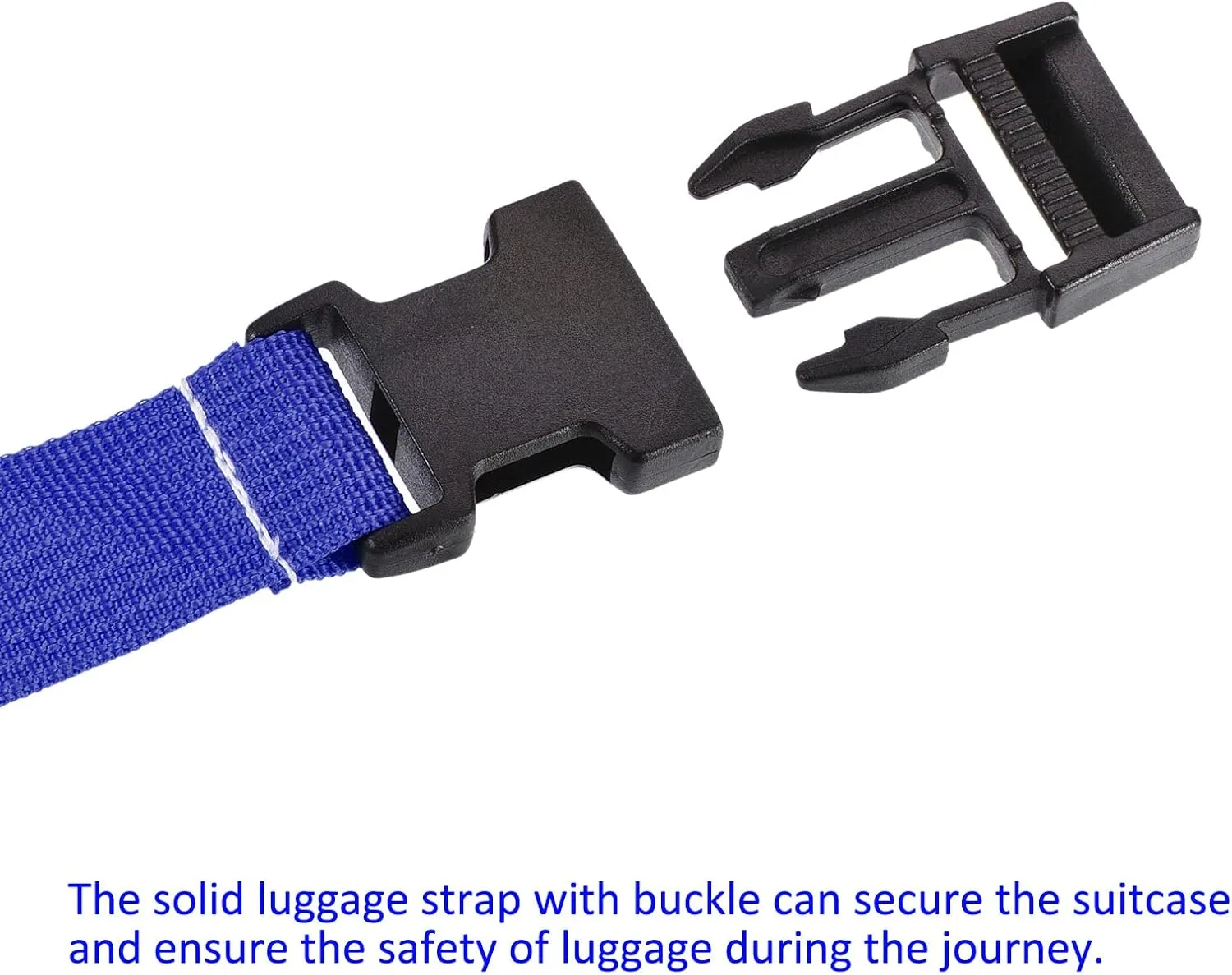 1 Pack Luggage Straps- Travel Baggage Accessory Adjustable Suitcase Belt with Quick Release Buckle, Apply to Travel (1 Meter, Blue)