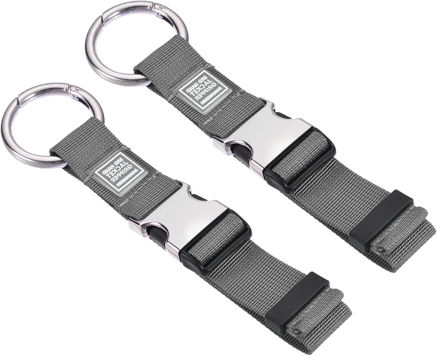 2 Pack Luggage Straps - Adjustable Travel Baggage Accessory Suitcase Belt Carry Clip with Jacket Gripper Holder, Apply to Travel (0.98 Feet, Gray)