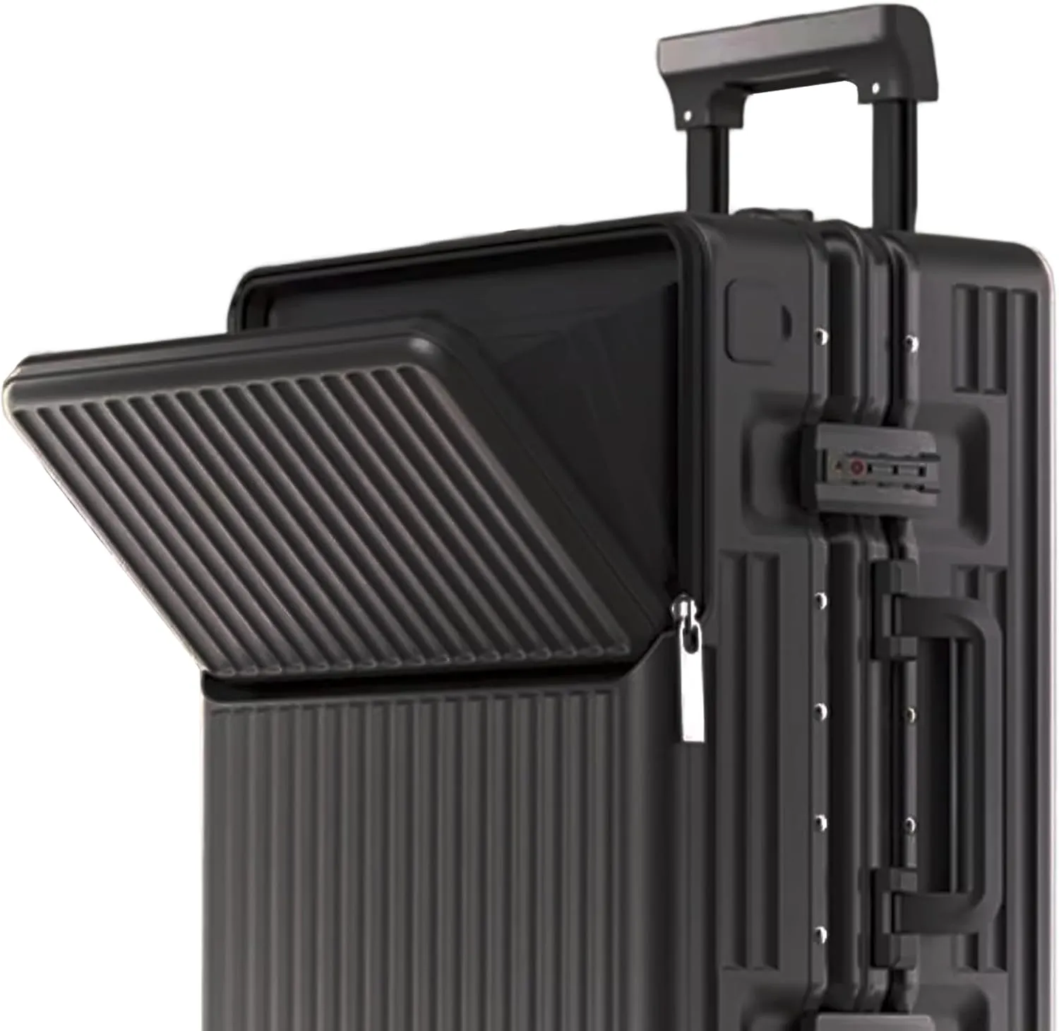 2-Piece Hardshell Zipperless Luggage Set, 20/26" Aluminum Frame Hardshell Spinner Luggage, Airline Approved Carry-On Luggage, TSA Lock, 360 Quiet Wheels With Cup Holder (Black)