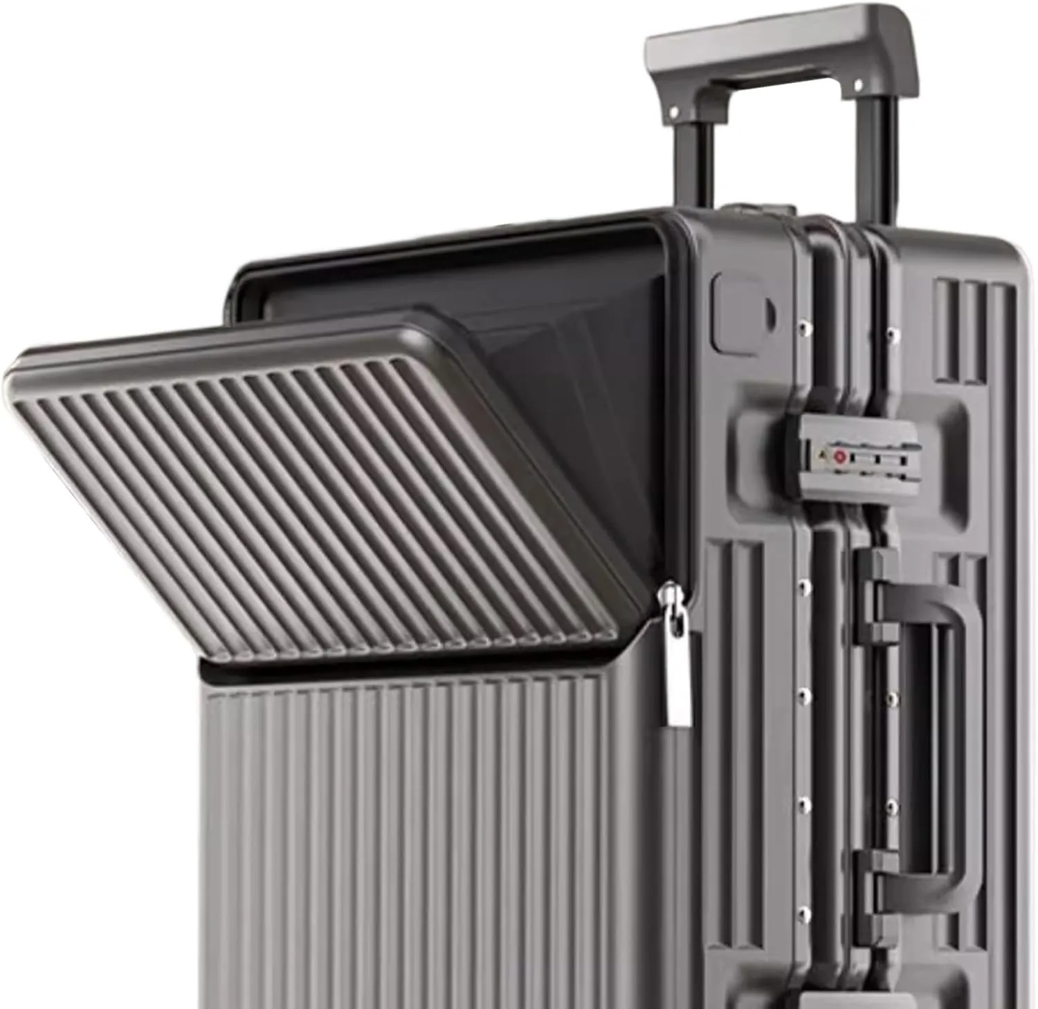 2-Piece Hardshell Zipperless Luggage Set, 20/26" Aluminum Frame Hardshell Spinner Luggage, Airline Approved Carry-On Luggage, TSA Lock, 360 Quiet Wheels With Cup Holder (grey)