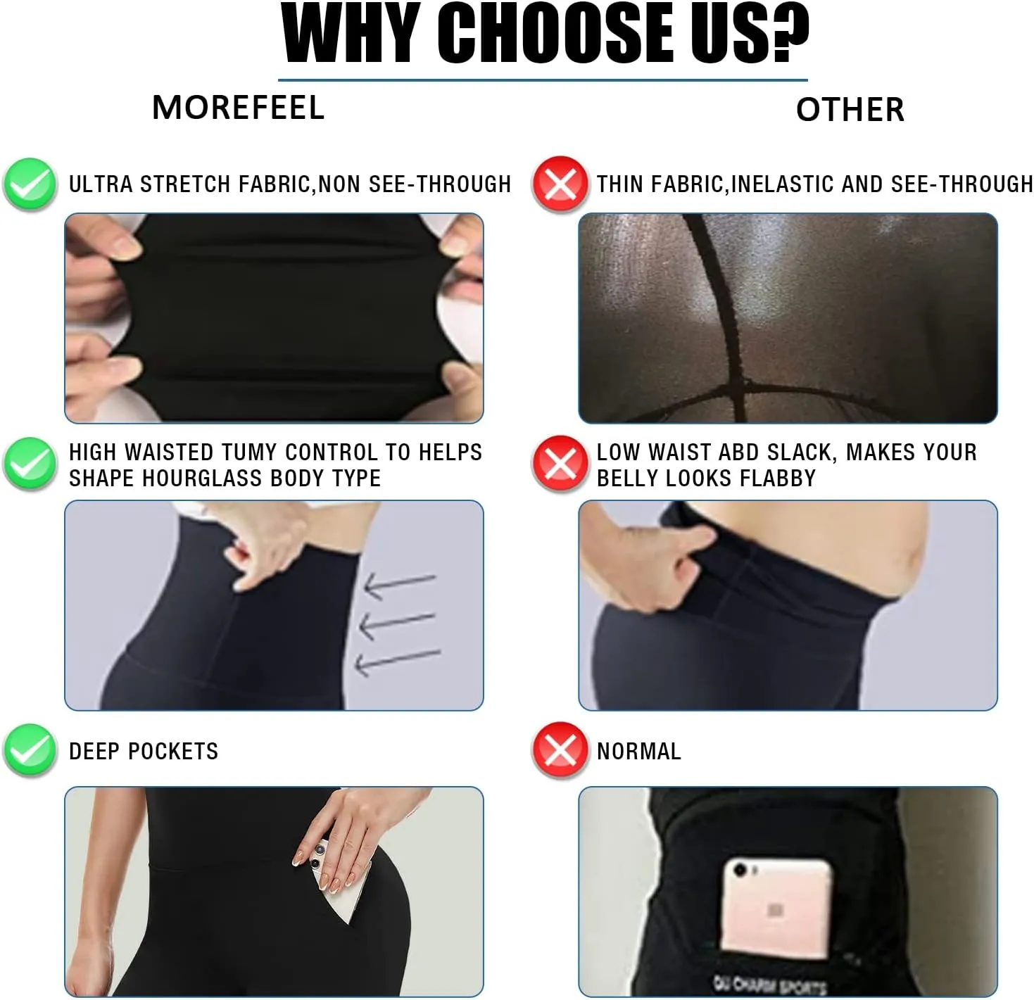 4 Pack Leggings for Women Butt Lift High Waisted Tummy Control Slimming Black No See-Thru Yoga Pants Workout Running