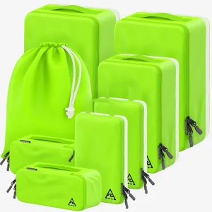 8 Set/4 Set Deluxe Compression Packing Cubes Travel - Maximize Space In Luggage With Patented HybridMax Double Capacity Design, Luxury Compressible Packing Cubes For Travel, Large, Small, & Medium
