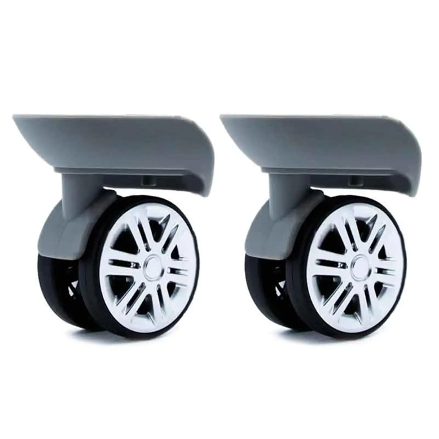 A65 Luggage Wheels Suitcase Double Row Roller Hardware Repairing Kit 360 Spinner Casters Heavy Duty Wheel 1 Pair, large black