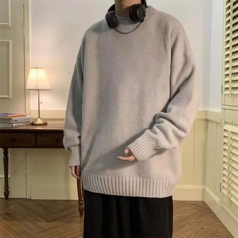 Advbridge Men's Long Sleeve Sweater High-end Feeling Knitted Base Layer Fashionable Casual Trendy Brand Fit Inner Elegant Line Clothing