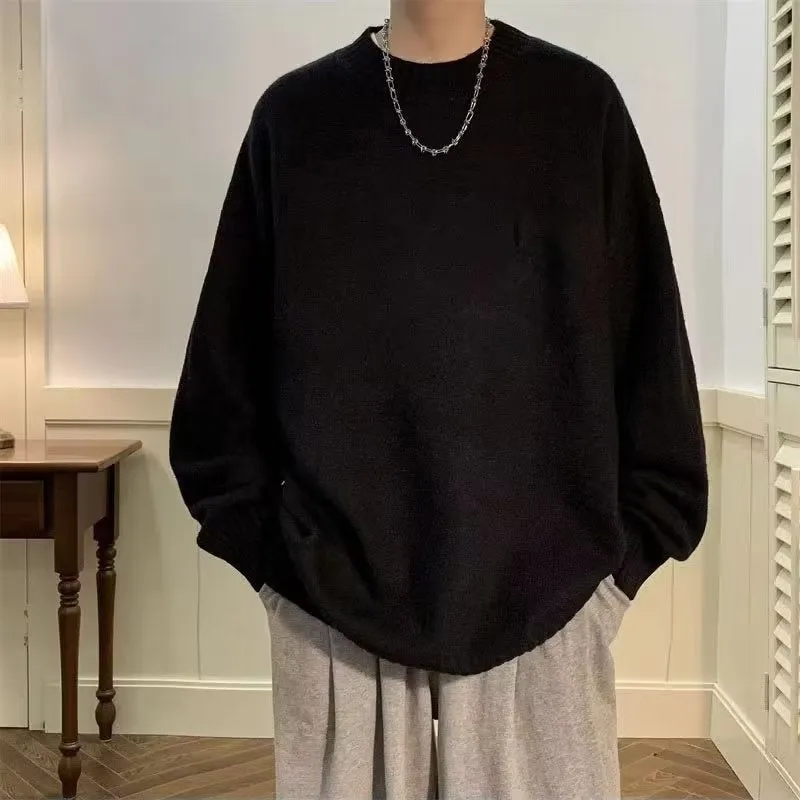 Advbridge Men's Long Sleeve Sweater High-end Feeling Knitted Base Layer Fashionable Casual Trendy Brand Fit Inner Elegant Line Clothing