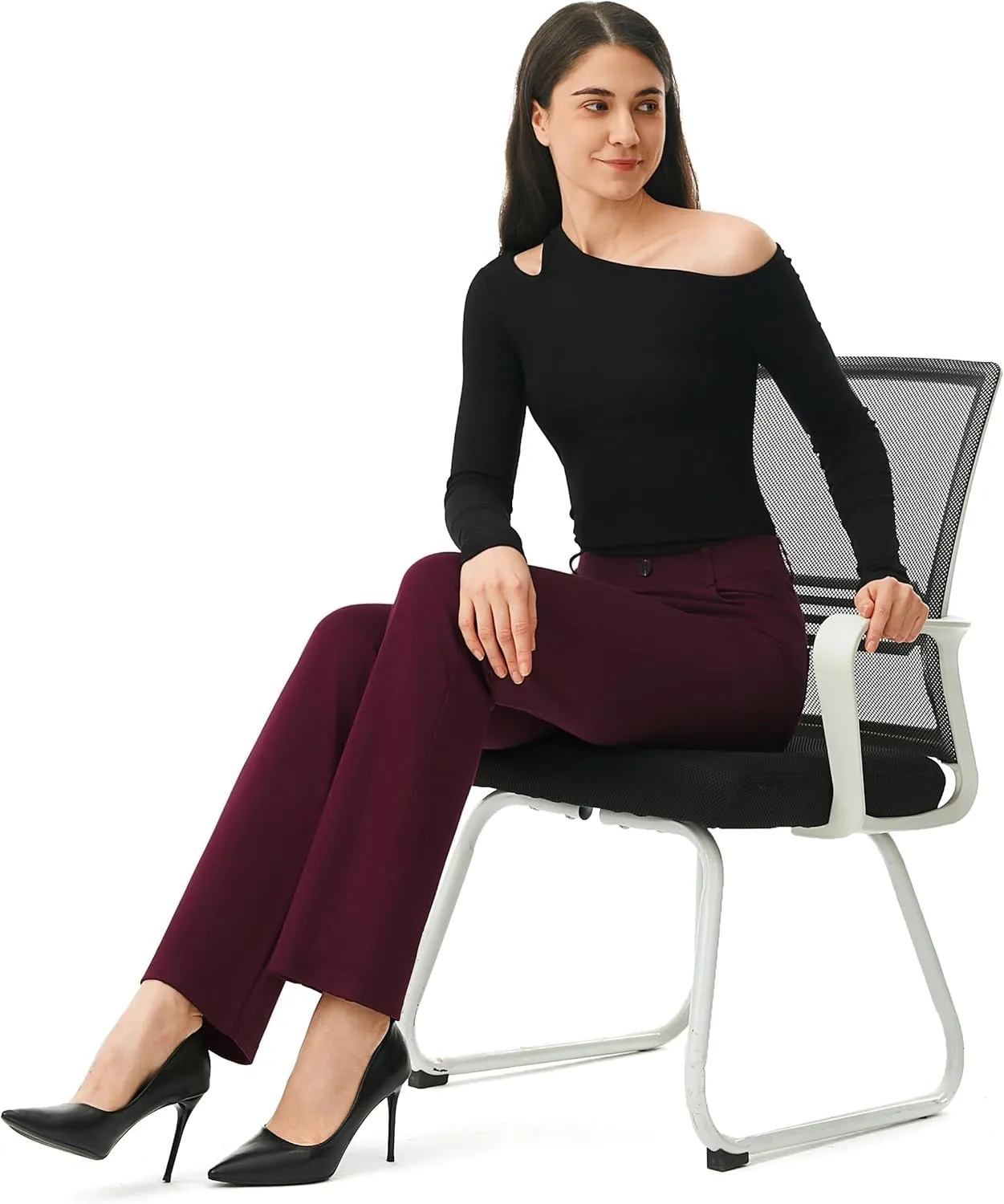 AFITNE Women's Yoga Dress Pants 2025 Spring Stretchy Work Slacks Straight Leg Business Office Casual Pants