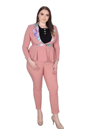 African Peachy Ankara Suit