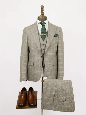 Ahmir Cream Set Blazer Linen Suit