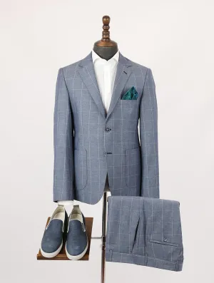 Alfred Blue Set Blazer Linen Suit