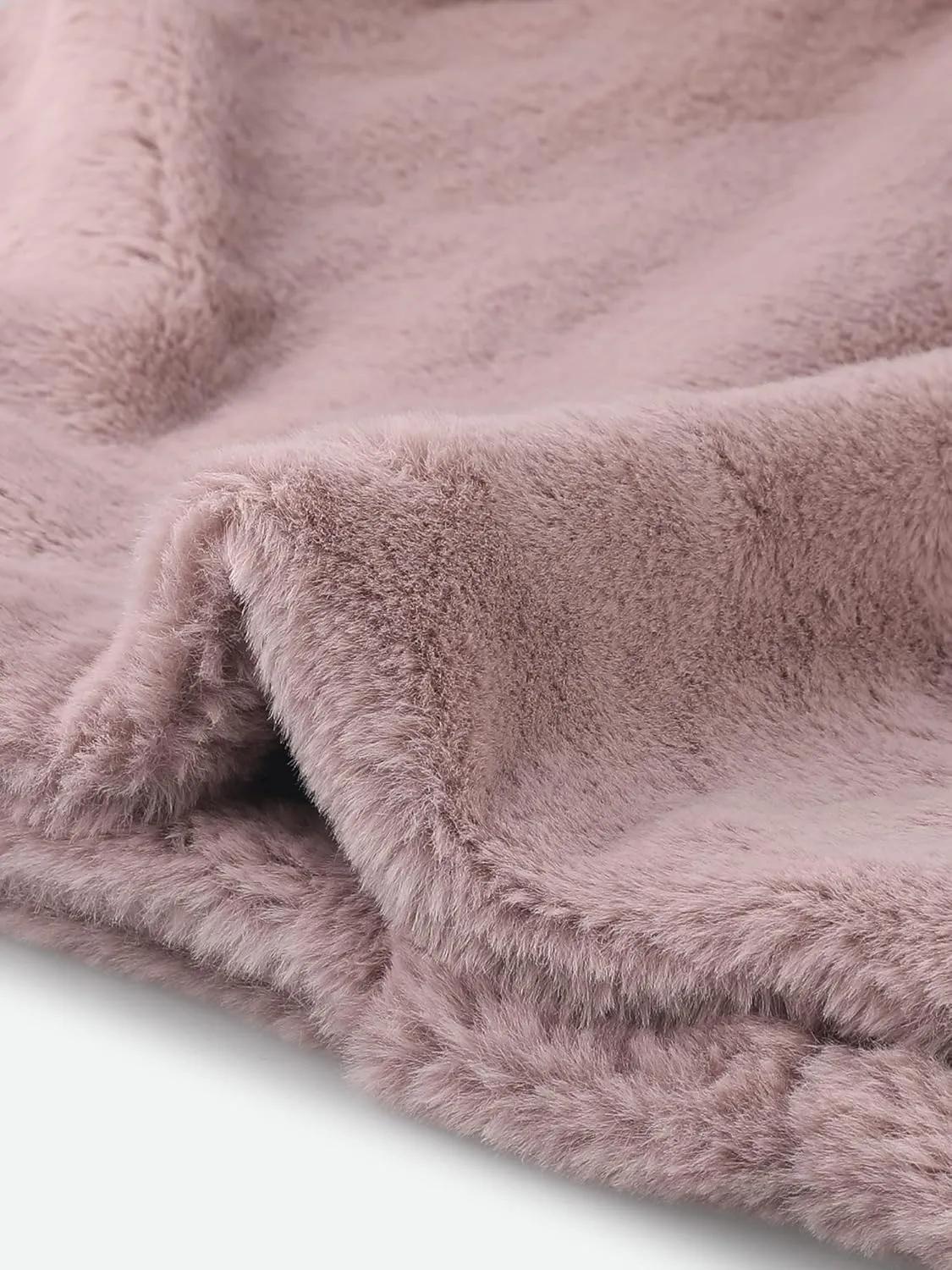 Allegra K Women's Cropped Faux Fur Jacket Lapel Cardigan Shrug 2024 Winter Fluffy Faux Fur Coat