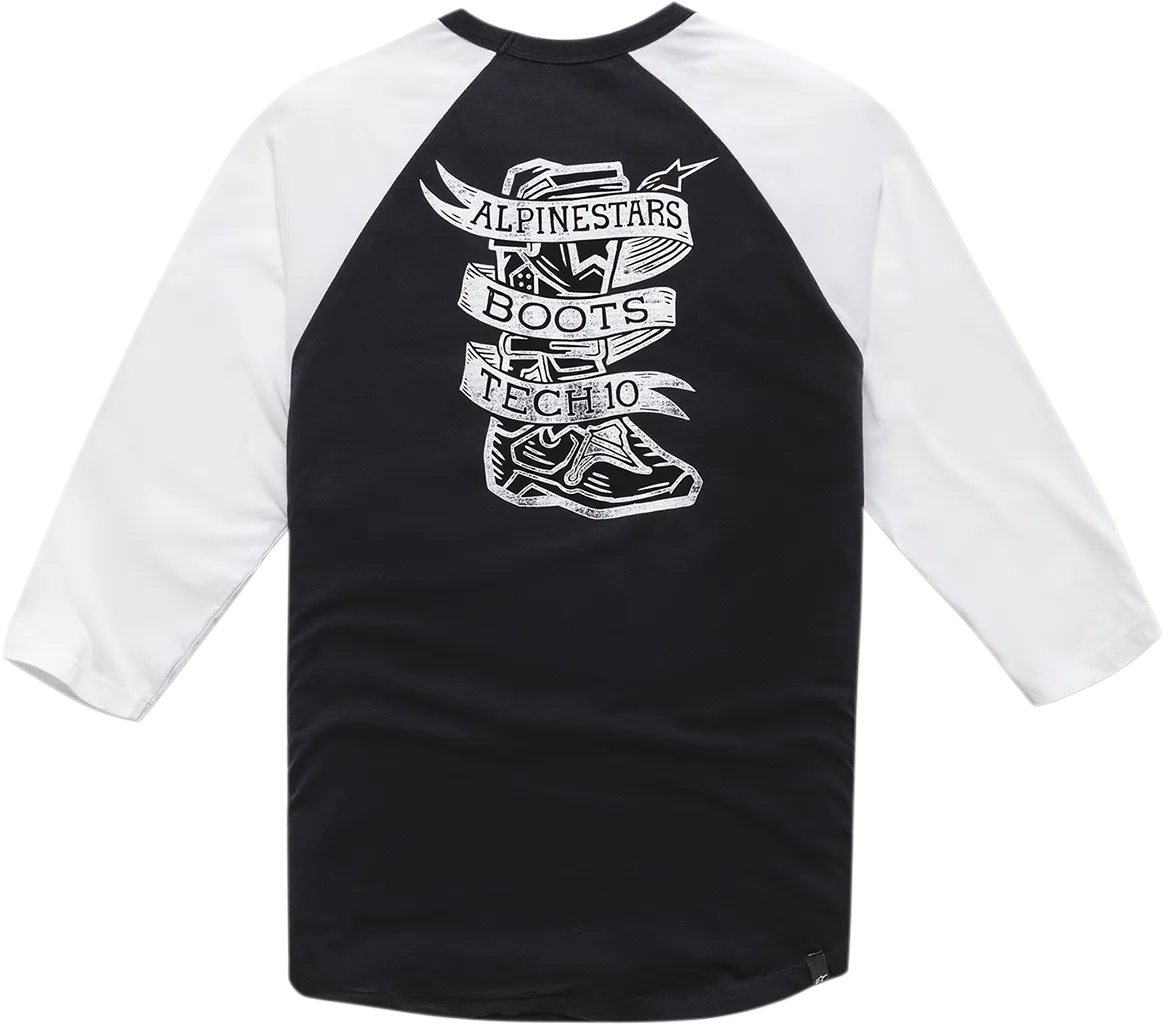 ALPINESTARS Booted Raglan T-Shirt - Black/White - XL 1210710041020XL