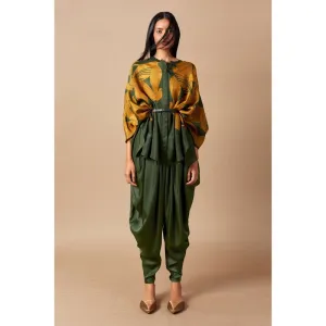 AMPM Green & Yellow Bulbul Dhoti (Set of 2)