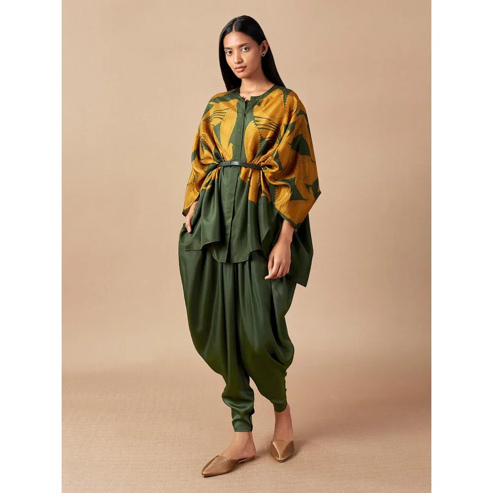 AMPM Green & Yellow Bulbul Dhoti (Set of 2)