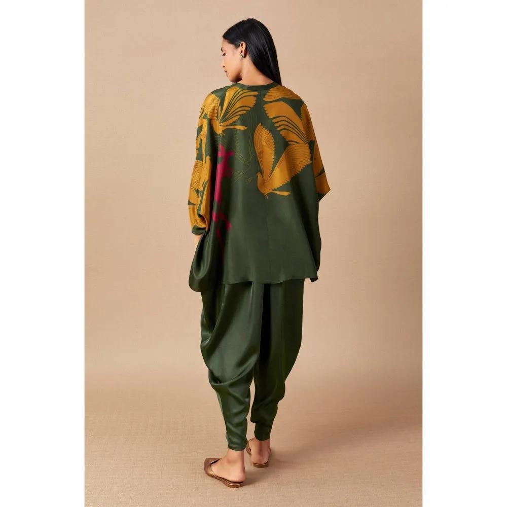 AMPM Green & Yellow Bulbul Dhoti (Set of 2)