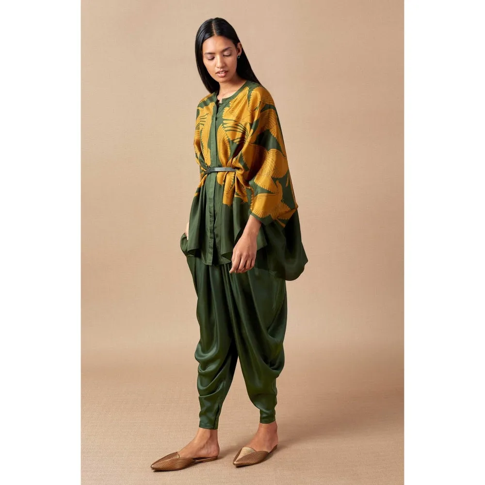 AMPM Green & Yellow Bulbul Dhoti (Set of 2)