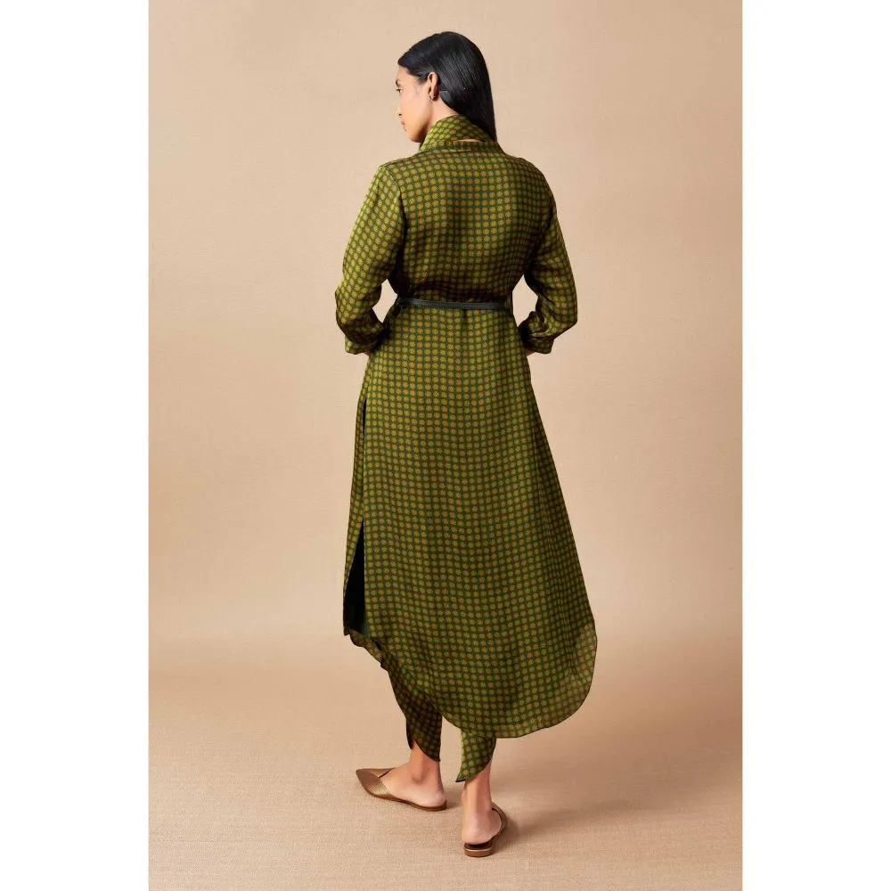 AMPM Green & Yellow Faridah Dhoti (Set of 2)