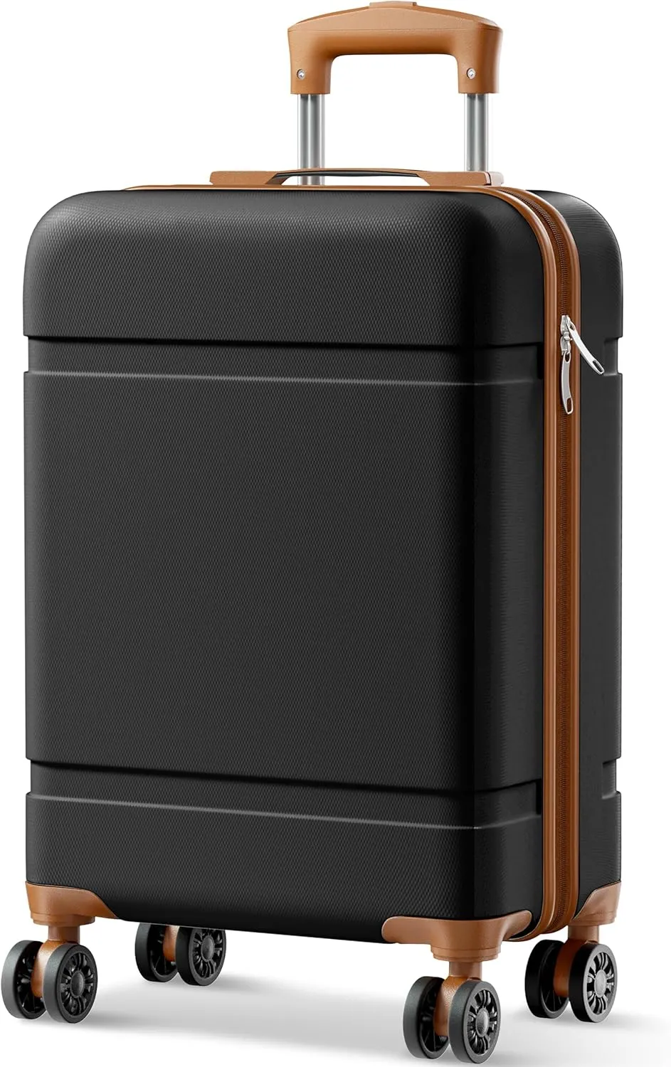 ANSSO Suitcase Carry On Luggage 22x14x9 Airline Approved Hardshell ABS Travel Suitcase Luggage with Spinner Wheels 20 Inch Black