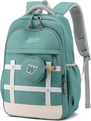 Anti-Theft Waterproof College Laptop Backpack for 15.6-Inch Devices, Lightweight Durable Design (Green)