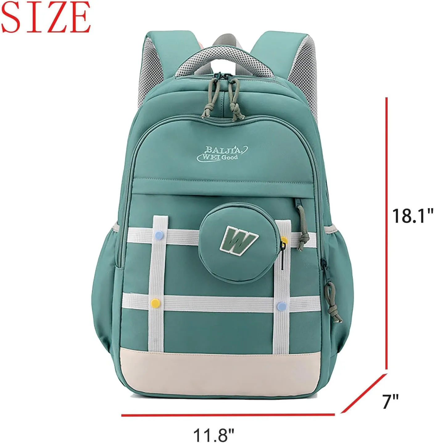 Anti-Theft Waterproof College Laptop Backpack for 15.6-Inch Devices, Lightweight Durable Design (Green)