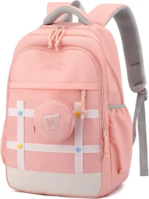 Anti-Theft Waterproof College Laptop Backpack for 15.6-Inch Devices, Lightweight Durable Design (Pink)