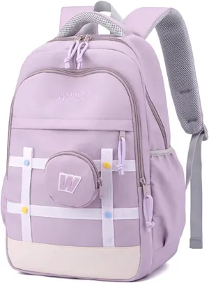 Anti-Theft Waterproof College Laptop Backpack for 15.6-Inch Devices, Lightweight Durable Design (Purple)