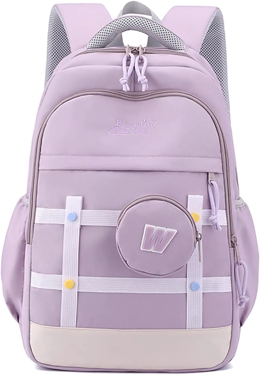 Anti-Theft Waterproof College Laptop Backpack for 15.6-Inch Devices, Lightweight Durable Design (Purple)