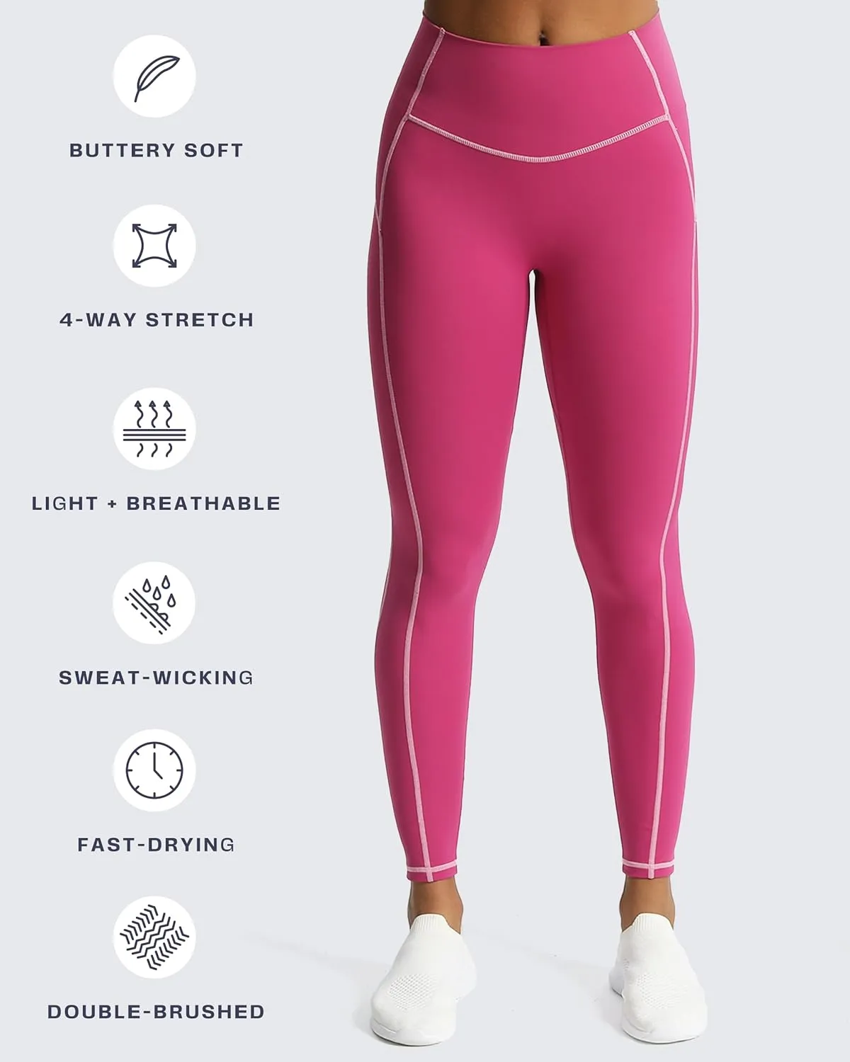 Aoxjox Workout Leggings for Women High Waisted Exercise Athletic Gym Fitness Yoga Lexi Lined Pants 26"