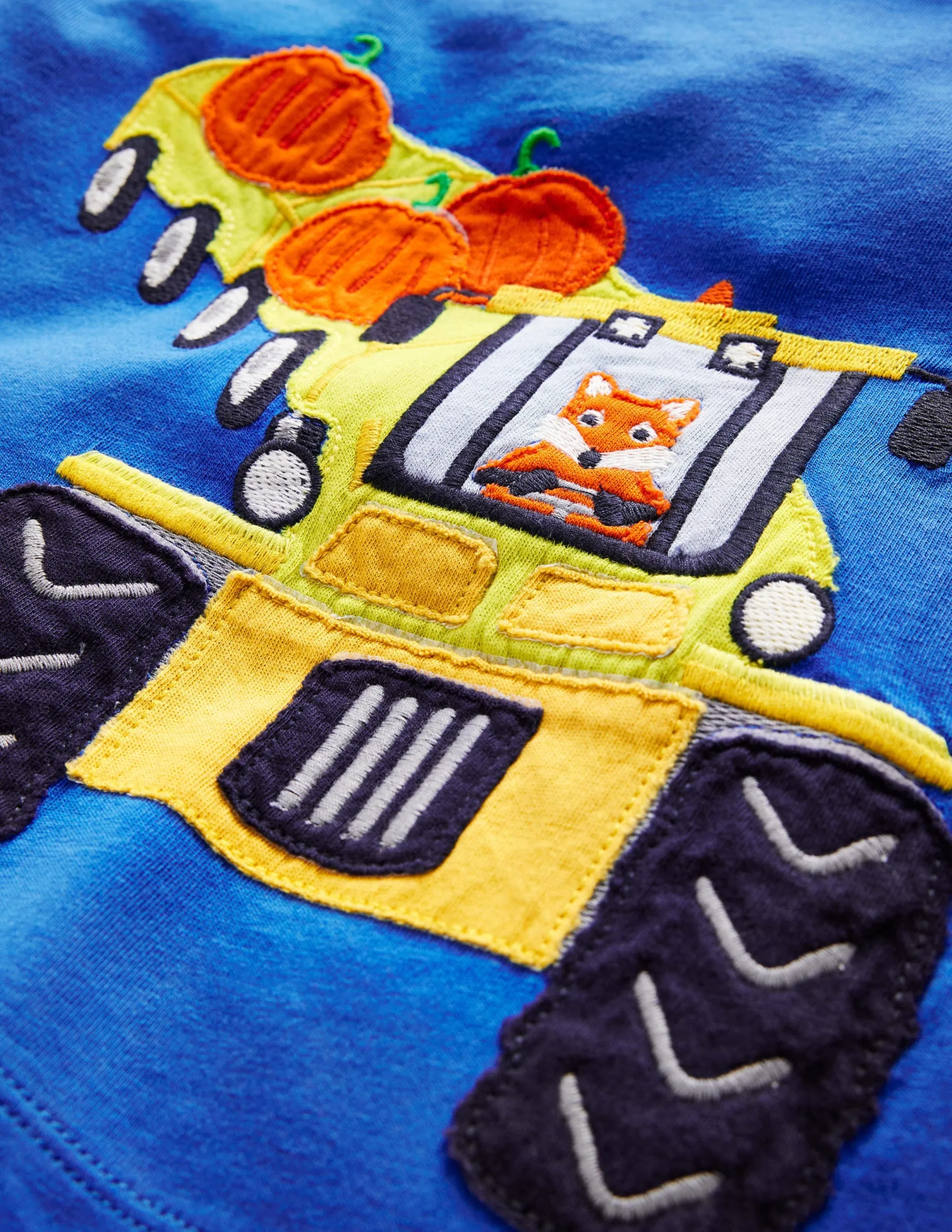 Appliqué Mock Sleeve T-Shirt-Delft Blue
