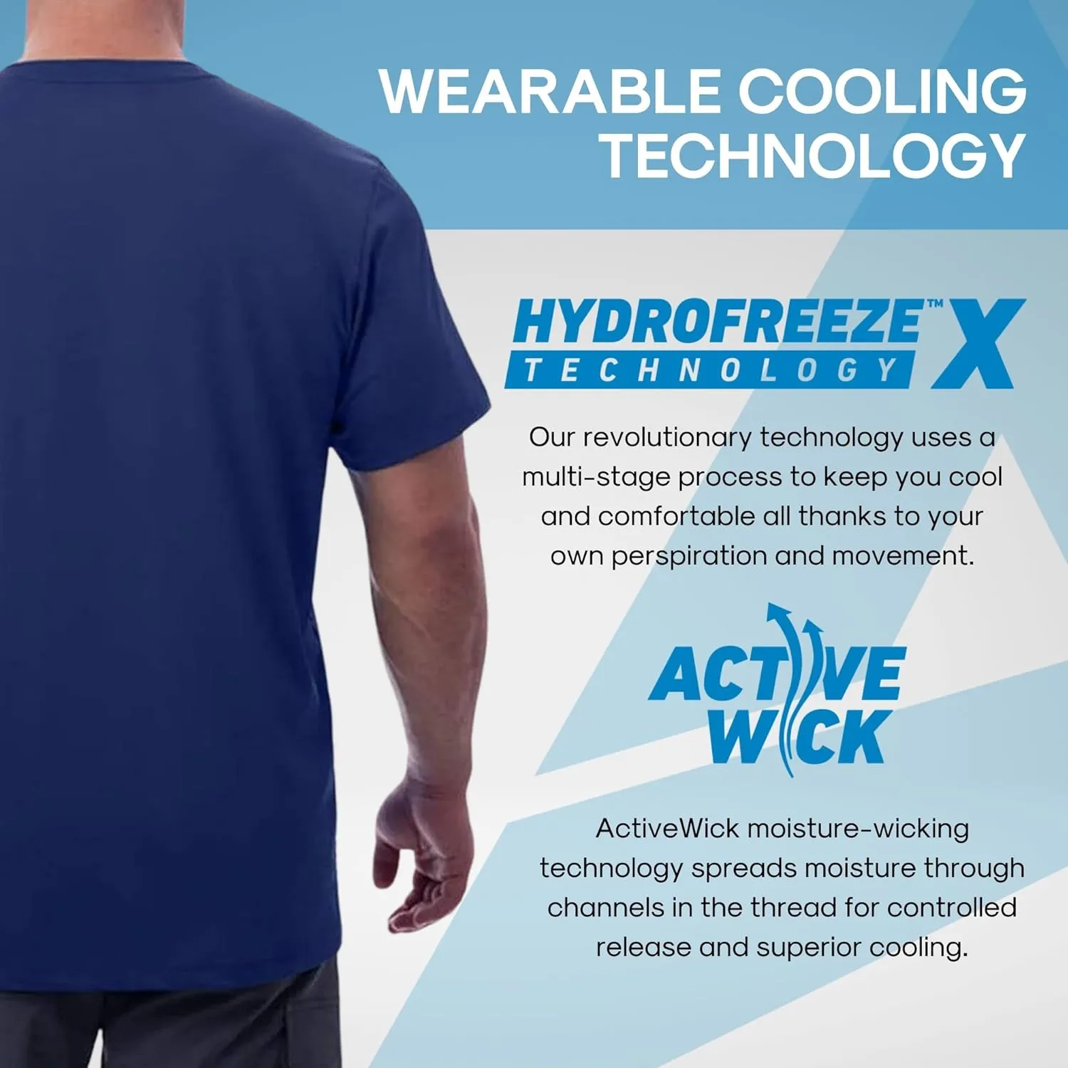 Arctic Cool Mens Crew Neck Instant Cooling Pocket Workwear Moisture Wicking Performance UPF 50  Short Sleeve Shirt