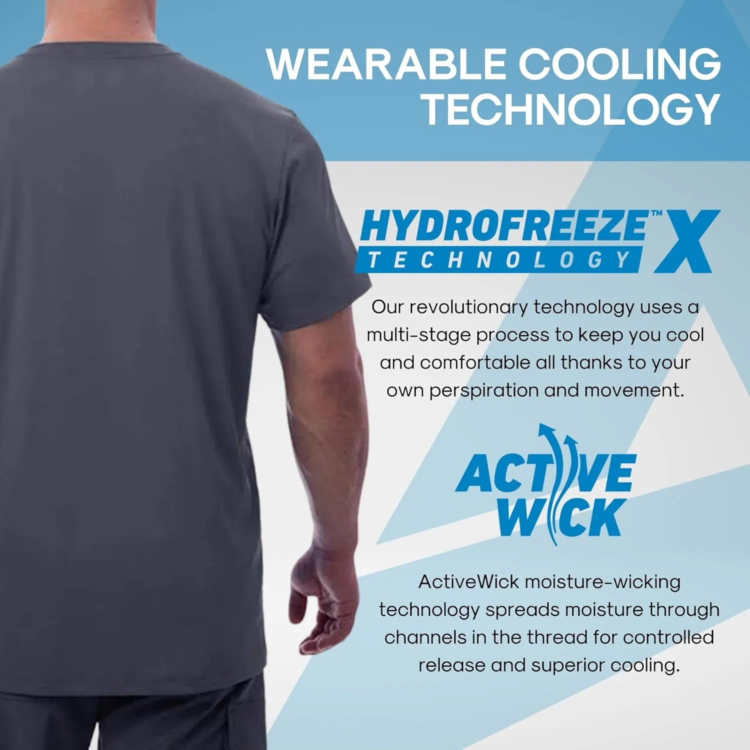 Arctic Cool Mens Crew Neck Instant Cooling Pocket Workwear Moisture Wicking Performance UPF 50  Short Sleeve Shirt