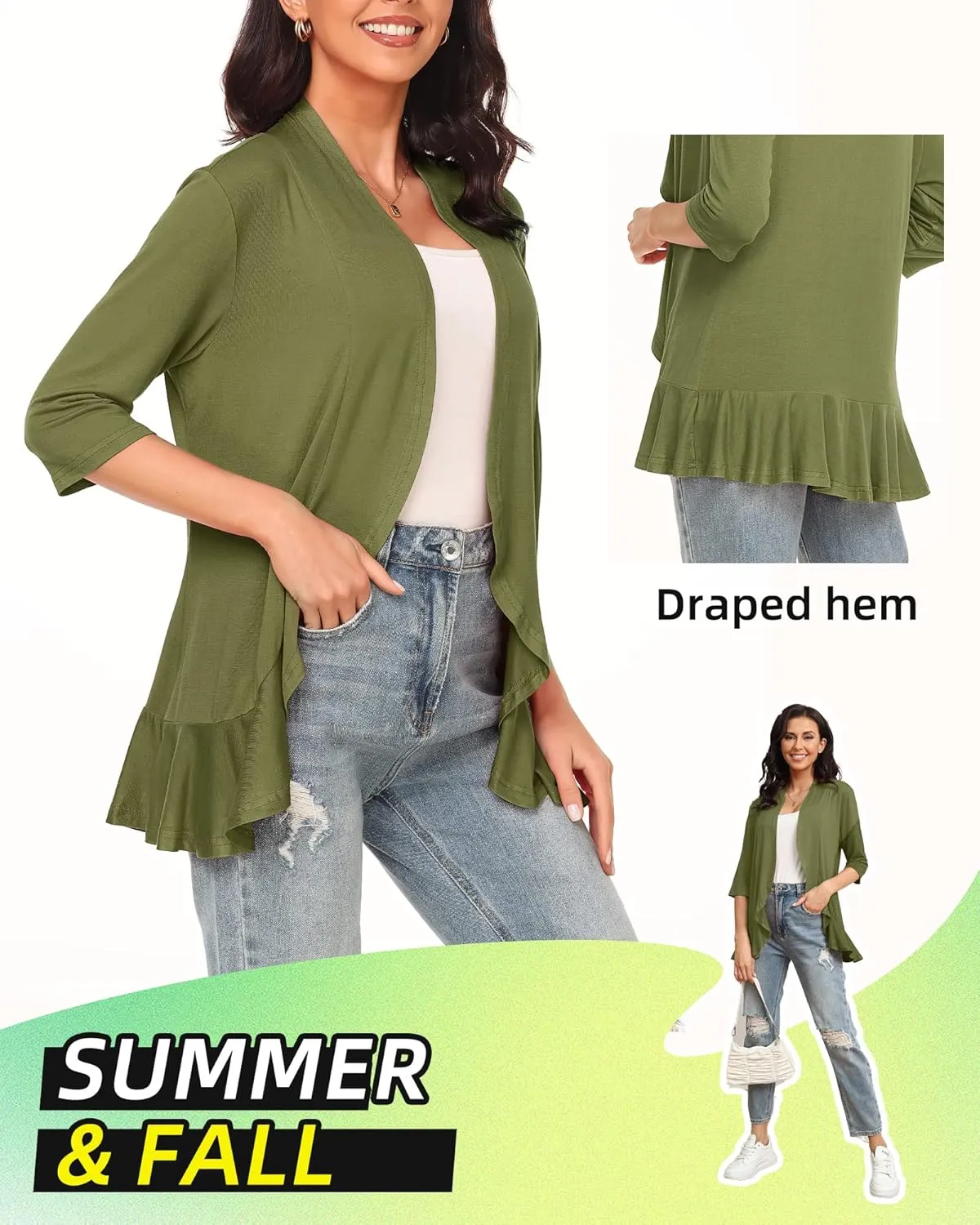 Argstar Women's 3/4 Sleeve Cardigan (S-3XL)