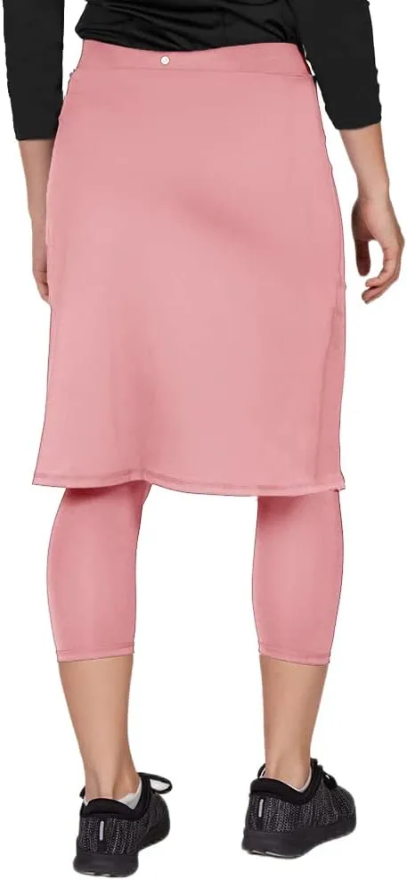 Aurgelmir Women's Tennis Golf Skirts Workout Skirted Leggings Yoga Capri Pants with Skirts Skorts Pockets