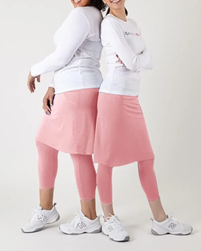 Aurgelmir Women's Tennis Golf Skirts Workout Skirted Leggings Yoga Capri Pants with Skirts Skorts Pockets