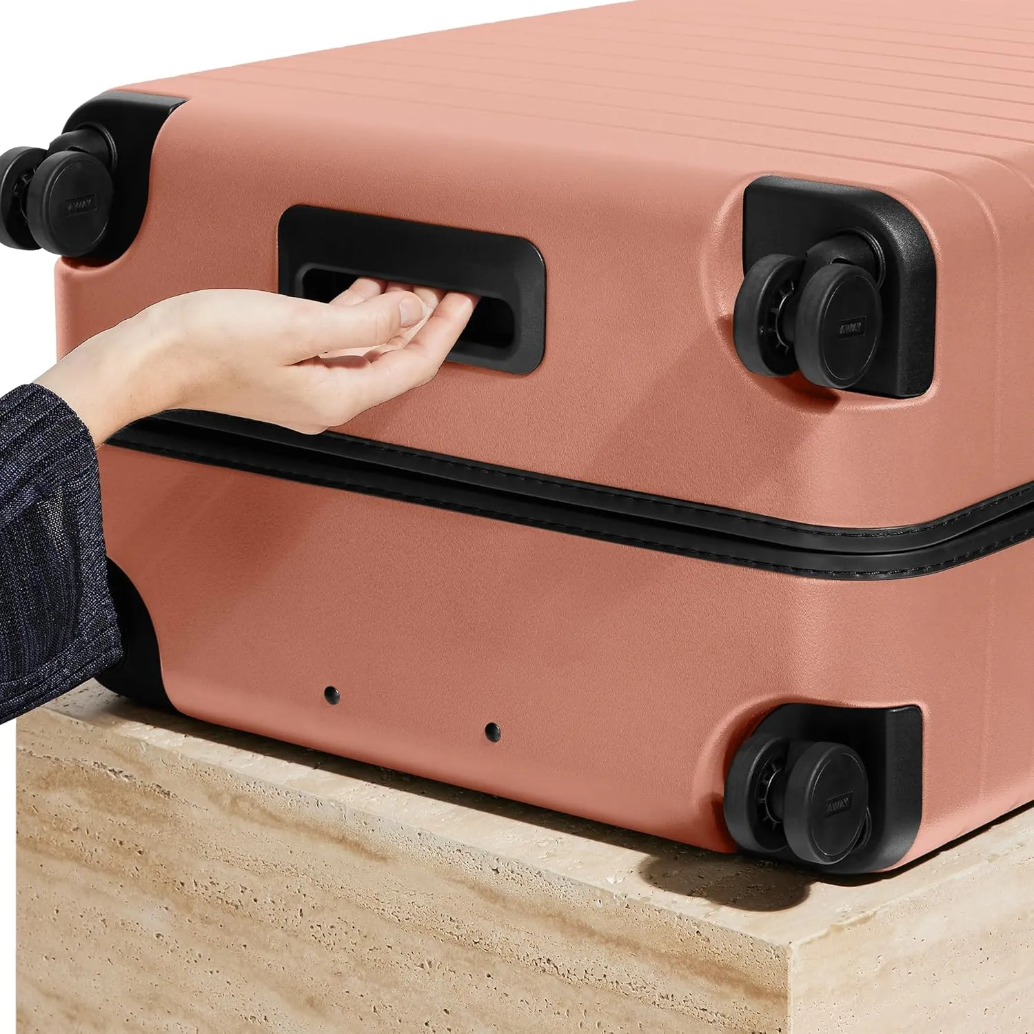 Away Large Checked Luggage, 29 Inch Hardside Suitcase with Spinner Wheels, Lightweight & Durable, TSA Lock, Clay Pink