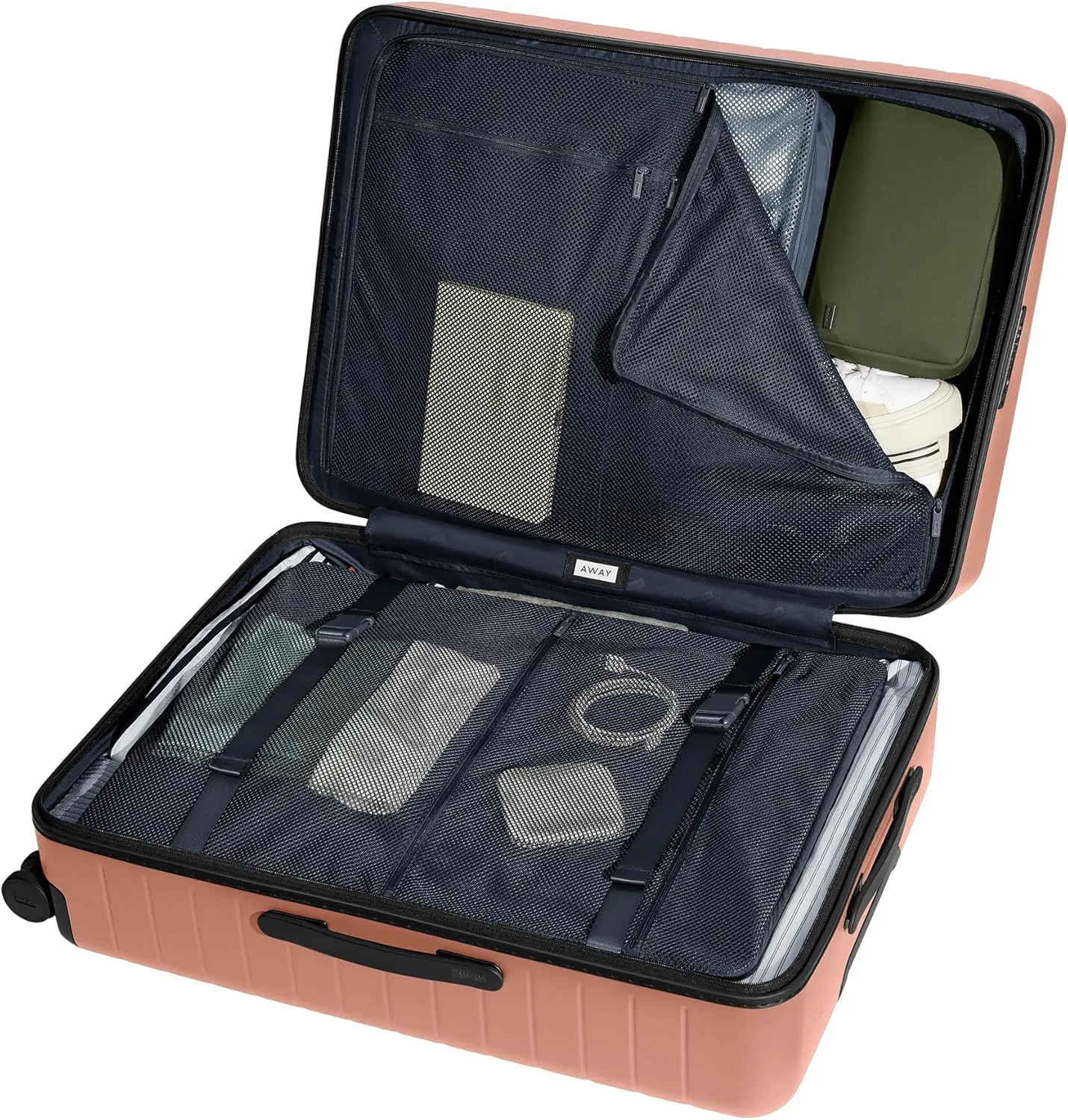 Away Large Checked Luggage, 29 Inch Hardside Suitcase with Spinner Wheels, Lightweight & Durable, TSA Lock, Clay Pink