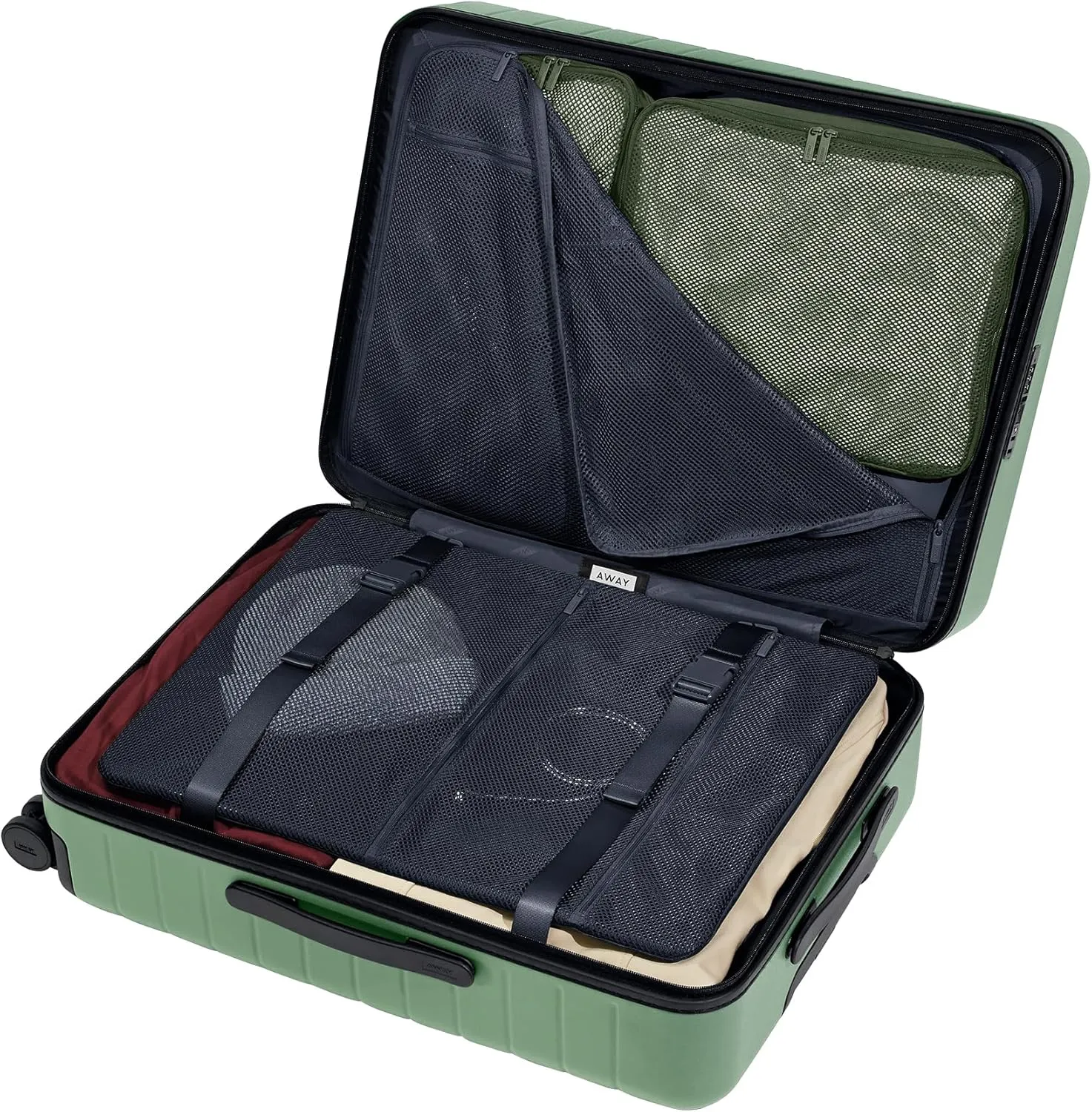 Away Medium Checked Luggage, Lightweight Hard Shell Suitcase with Spinner Wheels, Durable Rolling Luggage, TSA Lock, 26 Inch, Sea Green