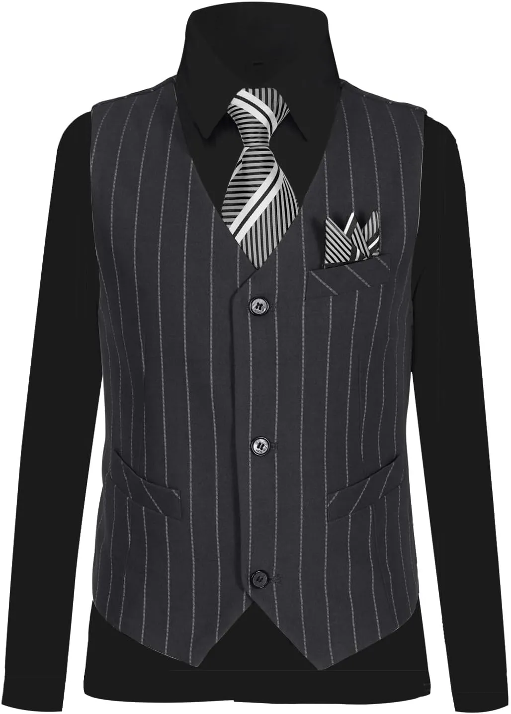 Boy Suits Stripe Tuxedo Suit Set Complete Outfit Formal Wedding Party Wear Ring Bearer Outfit