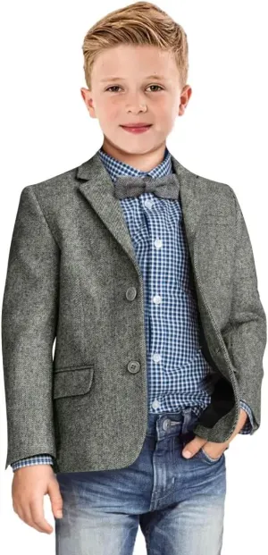 Boys Blazer Retro Herringbone Sport Coat Formal Tweed Patterned Classic Kids Jacket for Boy Wedding Casual Jacket