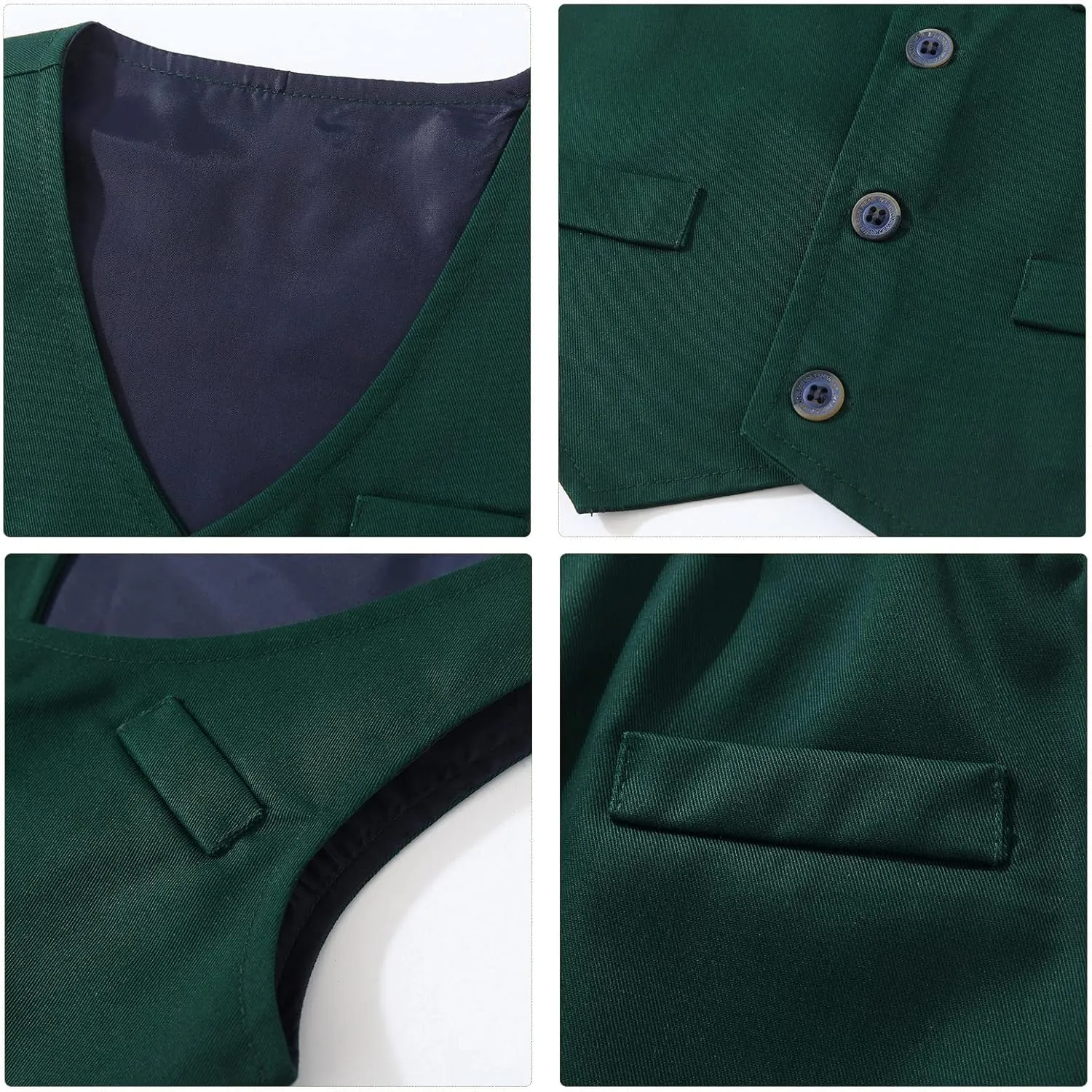Boys Gentleman Suits Toddler Kids Wedding Outfit Clothes 4 Pieces Dress Shirt & Pants & Vest Set with Bowtie, 2-8 Years