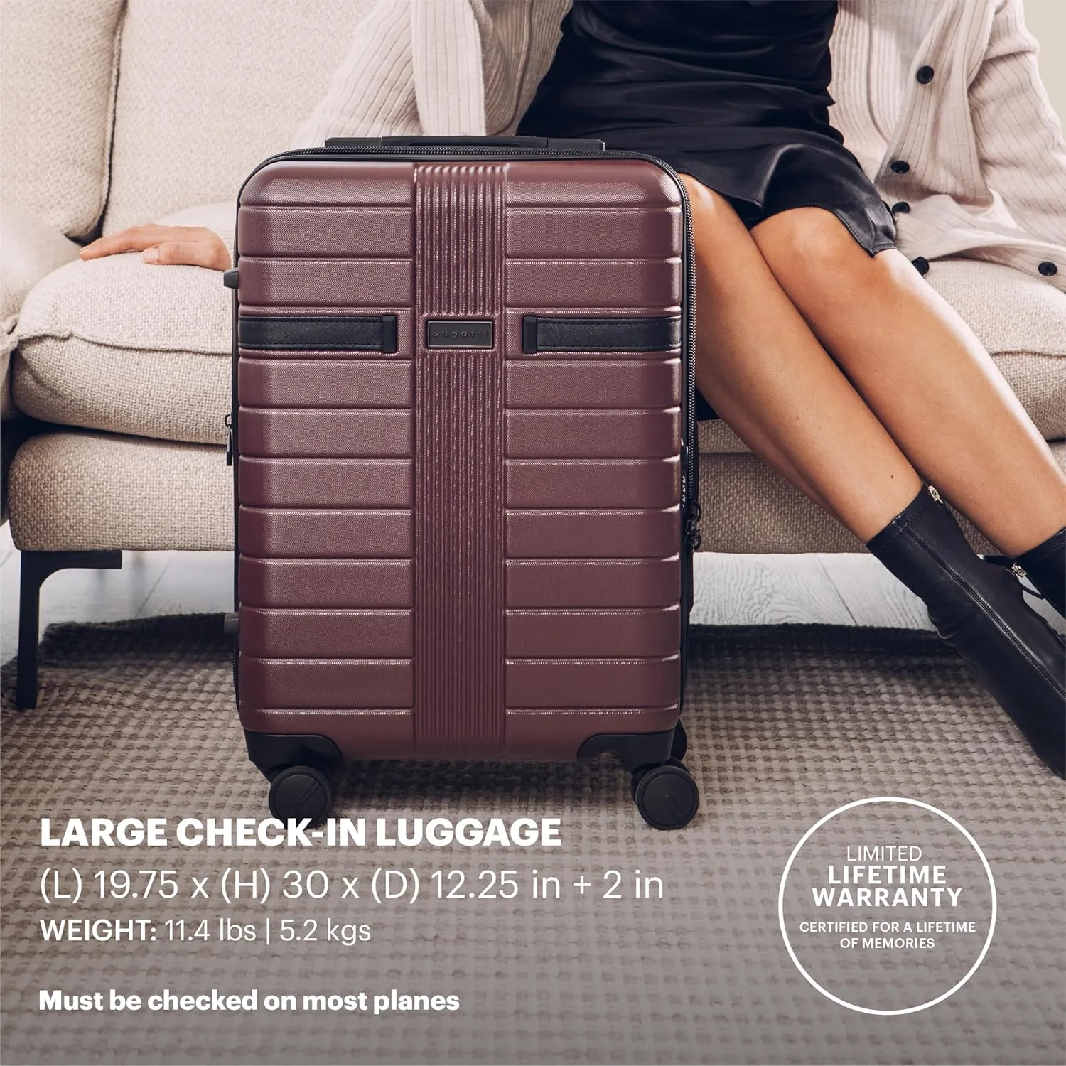Bugatti - Hamburg Collection - 28 po Upright - 100% Polycarbonate - Charcoal