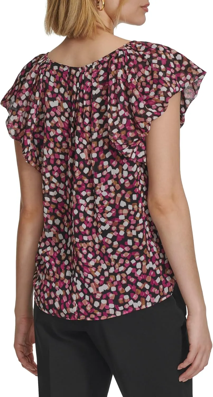 Calvin Klein Women's Ruffle Detail Sleeveless Blouse