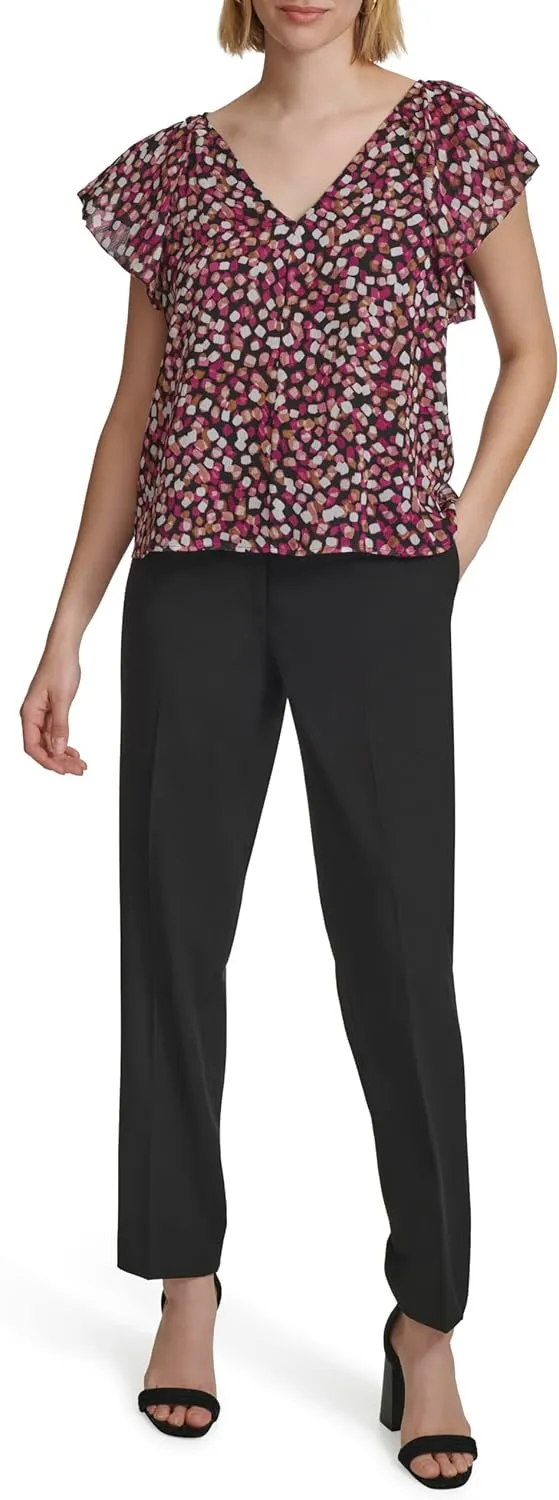 Calvin Klein Women's Ruffle Detail Sleeveless Blouse