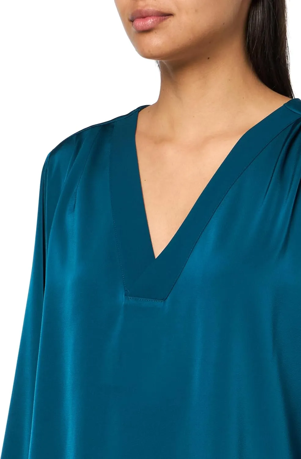 Calvin Klein Women's V-Neck Long Sleeve Blouse