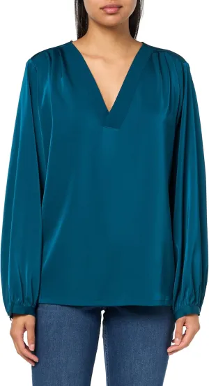 Calvin Klein Women's V-Neck Long Sleeve Blouse