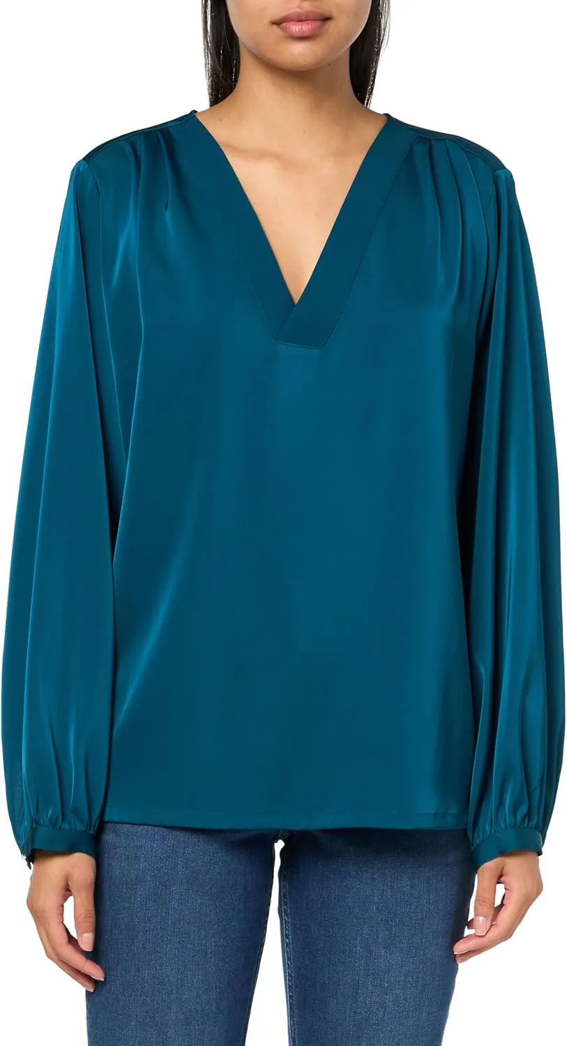 Calvin Klein Women's V-Neck Long Sleeve Blouse