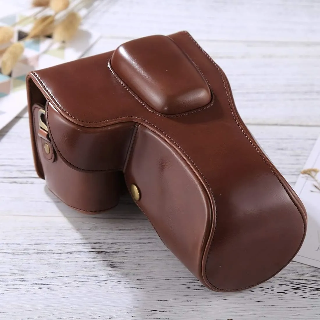 Camera Accessories Full Body Camera PU Leather Case Bag for Nikon D3200 / D3300 / D3400 (18-55mm / 18-105mm Lens)(Black) (Color : Coffee)