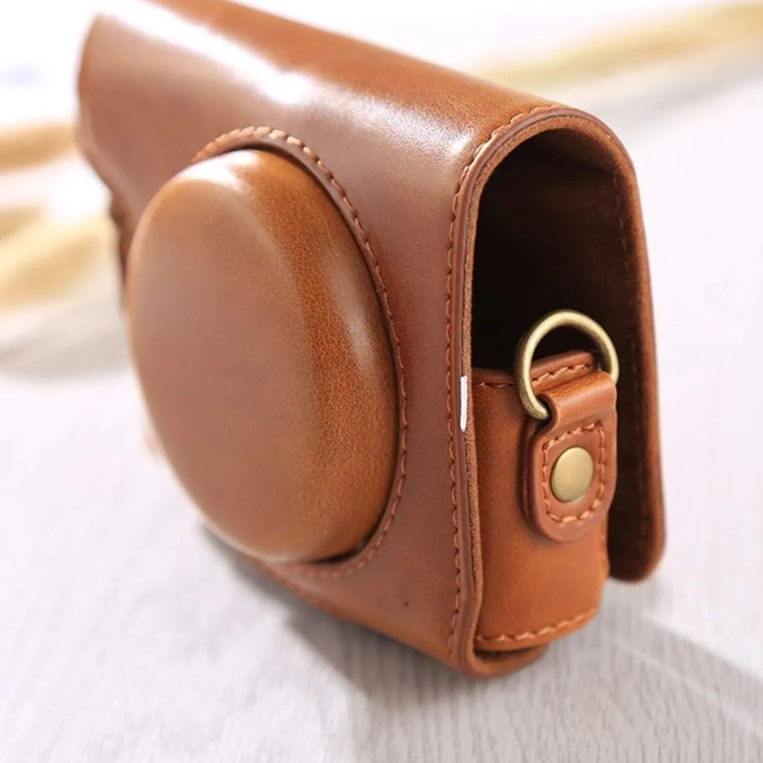 Camera Accessories Full Body Camera PU Leather Case Bag with Strap for Canon G9X / G9X II (Black) (Color : Brown)