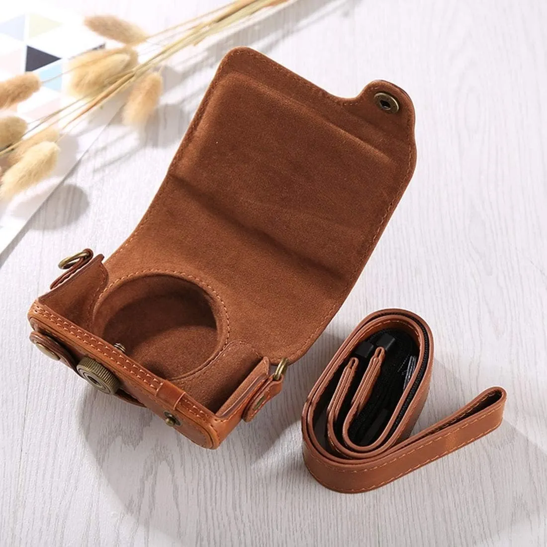 Camera Accessories Full Body Camera PU Leather Case Bag with Strap for Canon G9X / G9X II (Black) (Color : Brown)