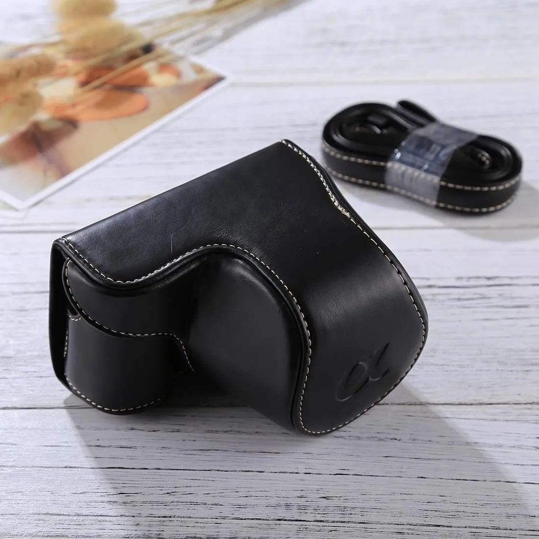 Camera Accessories Full Body Camera PU Leather Case Bag with Strap for Sony A5100 / A5000 / NEX-3N (16-50mm / 40.5mm Lens) (Color : Black)